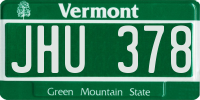 VT license plate JHU378