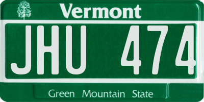 VT license plate JHU474