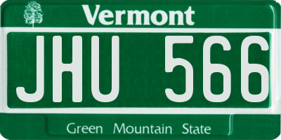 VT license plate JHU566