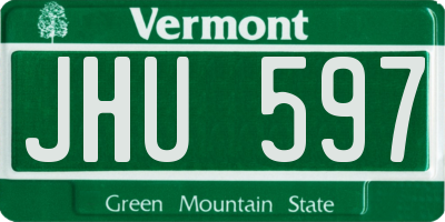 VT license plate JHU597