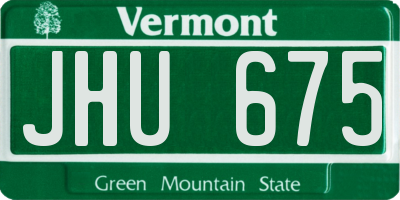 VT license plate JHU675