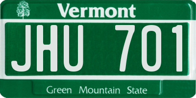VT license plate JHU701