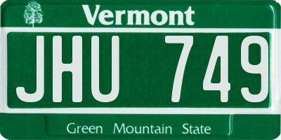 VT license plate JHU749