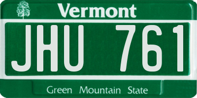 VT license plate JHU761