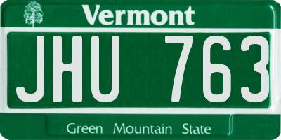 VT license plate JHU763