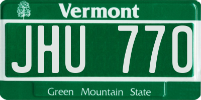 VT license plate JHU770
