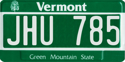VT license plate JHU785