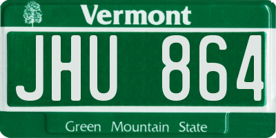 VT license plate JHU864