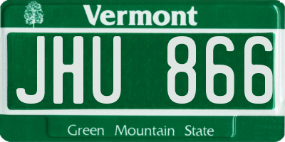 VT license plate JHU866