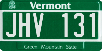 VT license plate JHV131