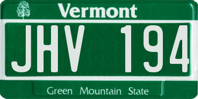 VT license plate JHV194