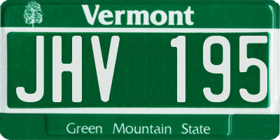 VT license plate JHV195