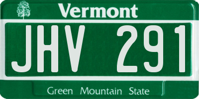 VT license plate JHV291