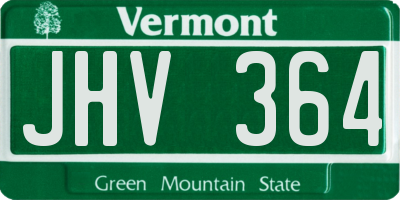 VT license plate JHV364