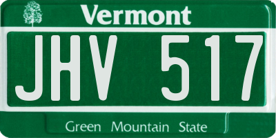 VT license plate JHV517