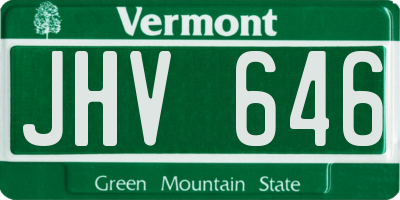 VT license plate JHV646
