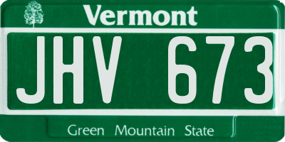 VT license plate JHV673