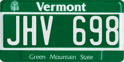 VT license plate JHV698