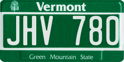 VT license plate JHV780