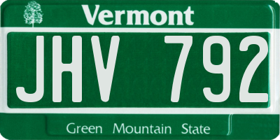VT license plate JHV792