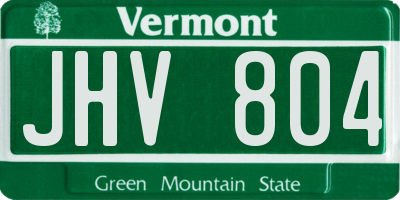 VT license plate JHV804