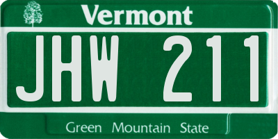 VT license plate JHW211