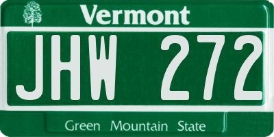 VT license plate JHW272