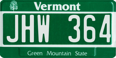 VT license plate JHW364
