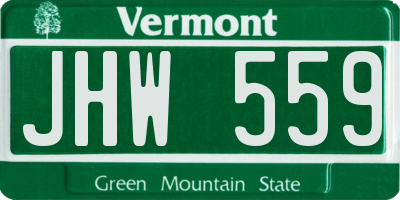 VT license plate JHW559