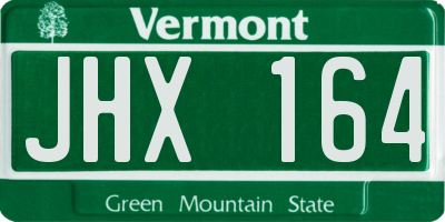 VT license plate JHX164