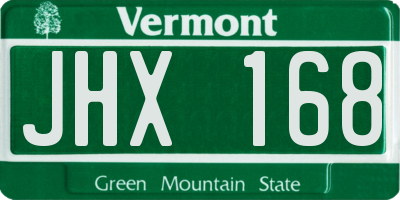 VT license plate JHX168