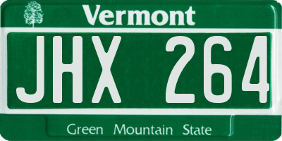 VT license plate JHX264