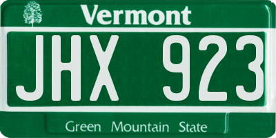 VT license plate JHX923