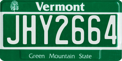 VT license plate JHY2664