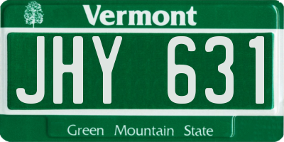 VT license plate JHY631