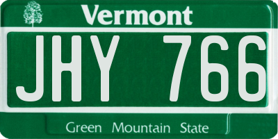 VT license plate JHY766