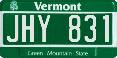 VT license plate JHY831