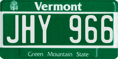VT license plate JHY966
