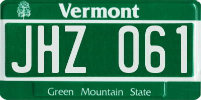 VT license plate JHZ061