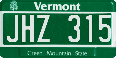 VT license plate JHZ315