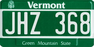 VT license plate JHZ368