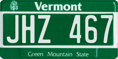 VT license plate JHZ467