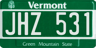 VT license plate JHZ531