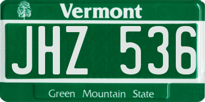 VT license plate JHZ536