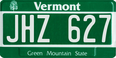 VT license plate JHZ627