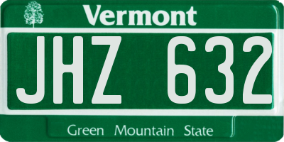 VT license plate JHZ632