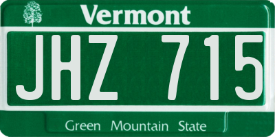 VT license plate JHZ715