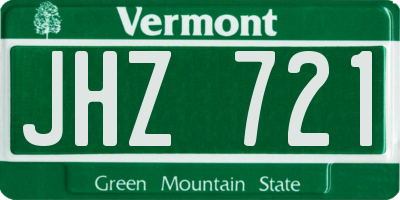 VT license plate JHZ721