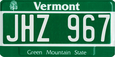 VT license plate JHZ967