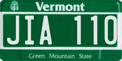 VT license plate JIA110